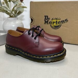 Dr Martens 1461 Leather Slip Resistant Oxford Shoes Cherry Red Men 4 Women 5 NWB
